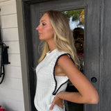 Pam Off White Crewneck Vest