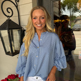Hillary Pinstripe Blouse