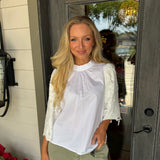 Palmer White Eyelet Top