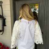 Palmer White Eyelet Top