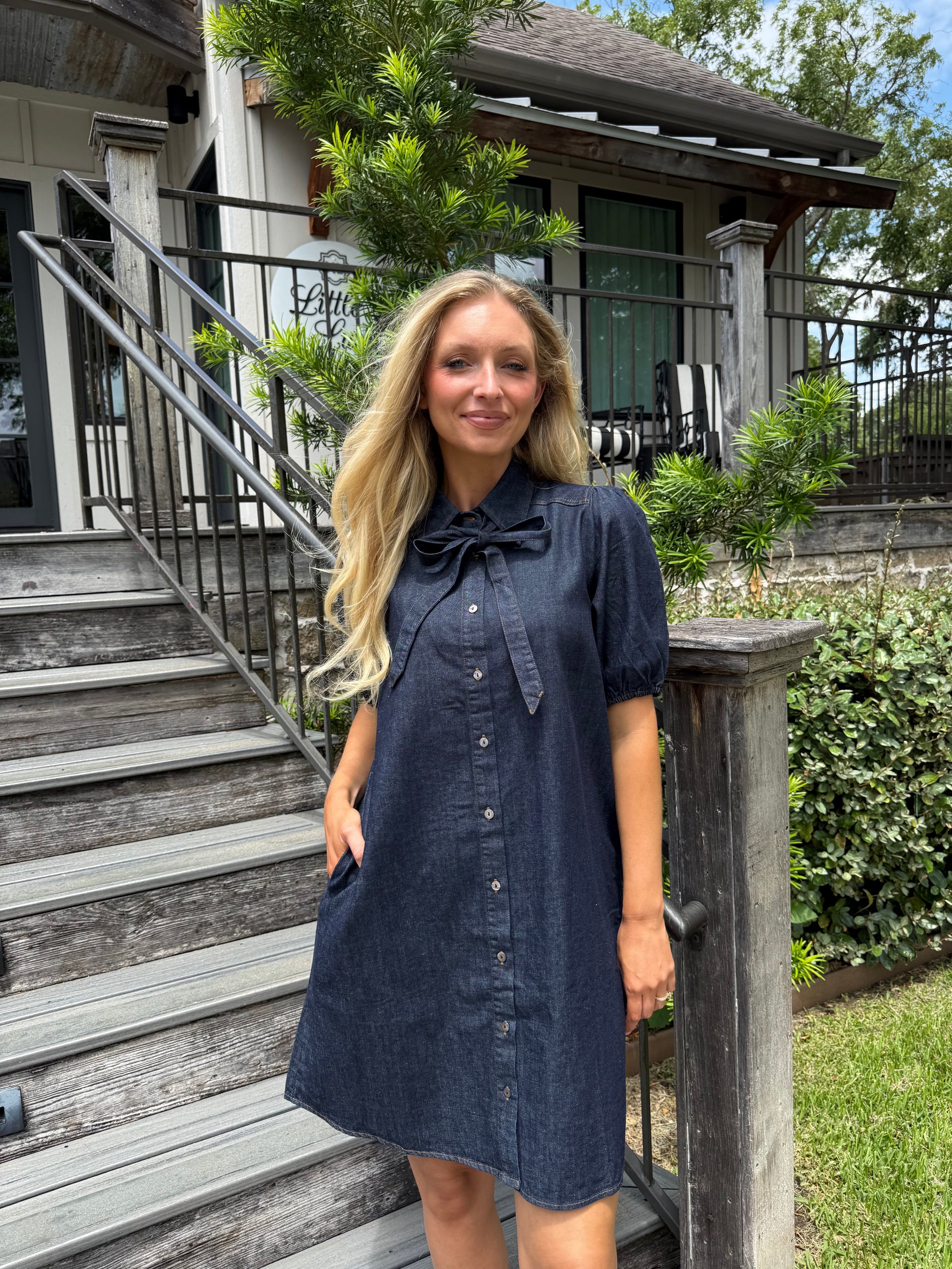 Taylor Denim Mini Dress – The Pearl at Hotel Lucy