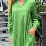 Gwen Green Apple Linen Maxi