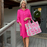 Fuschia Botton Front Dress