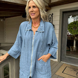 Denim Zip Front Jacket