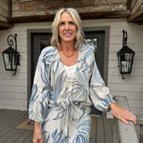 Printed Tie Front Top