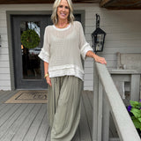 Beige Mesh Top