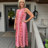 Pink Block Print Sundress