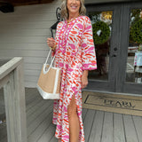 Fish Print Caftan Dress