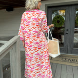 Fish Print Caftan Dress