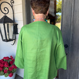 Noa Green Linen Tie Waisted Top