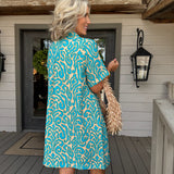 Aqua Tan Shirt Dress