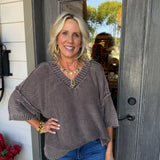 Harper Chocolate Knit Top