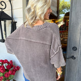 Harper Chocolate Knit Top