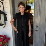 Black Open Knit Cardigan