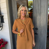 Avery Camel Mini Dress