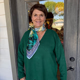 Hunter Green V-Neck Sweater