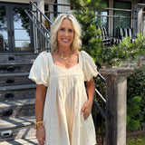 Erica Ecru Denim Romper