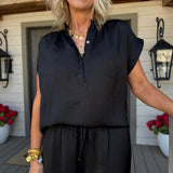 Hillary Black Silk Set