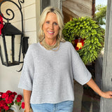 Susan Dusty Blue Knit Top