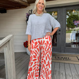 Coral Fluid Printed Pant