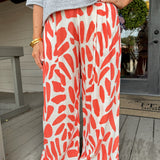 Coral Fluid Printed Pant