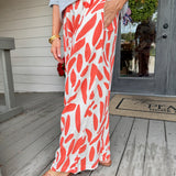 Coral Fluid Printed Pant