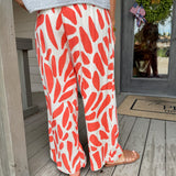Coral Fluid Printed Pant