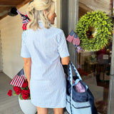 Ella Light Blue Shirt Dress