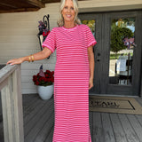 Lindsey Pink Stripe Maxi