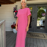 Lindsey Pink Stripe Maxi
