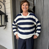 Allison Navy Striped Sweater