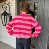 Allison Pink Striped Sweater