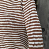 Brown Stella Striped Crewneck Sweater
