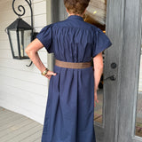 Cassie Navy Midi Dress