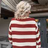 Allison Rust Striped Sweater