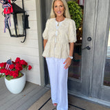 Elena Stone Peplum Top