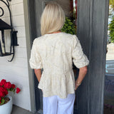 Elena Stone Peplum Top
