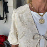 Elena Stone Peplum Top
