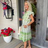 Lemon Block Print Floral Mini