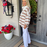 Hannah Brown Striped Zip Top
