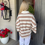Hannah Brown Striped Zip Top