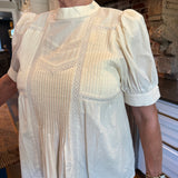 Ecru Lace Pleated Top