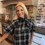 Valerie Black Plaid Top