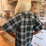 Valerie Black Plaid Top