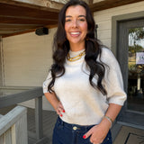 Ivory Reilly Short Sleeve Sweater