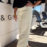 Ivory Tweed Pleated Pants