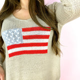 Khaki Flag Sweater Top