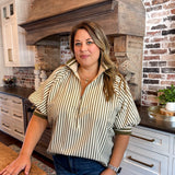Kiara Olive Blouse - Curvy