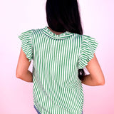 Leigh Lined Up Green Top