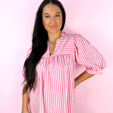 Maggie Lined Up Pink Top